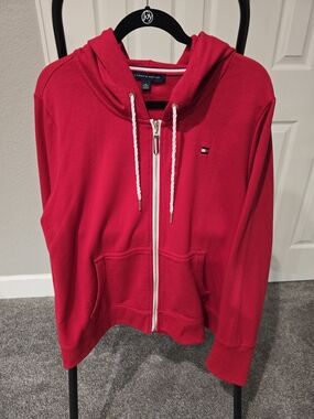 Tommy Hilfiger Red Zip-Up Hoodie